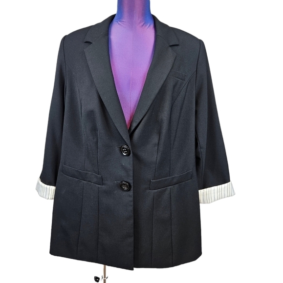 Lane Bryant‎ Black Double Breasted 2 Button Blazer Size 18 Women's Plus - Picture 1 of 8